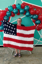 06/14/2025 AMERICAN FLAG CHUNKY HAND CROCHET BLANKET  2:00pm (Owensboro)
